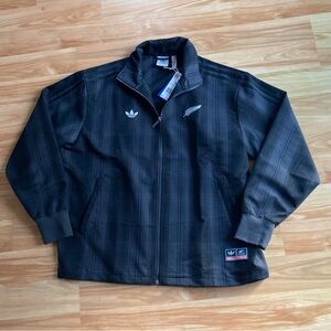 NWT HOT Men’s Adidas Firebird Track Jacket Black Plaid Full Zip Sz M! Wow!